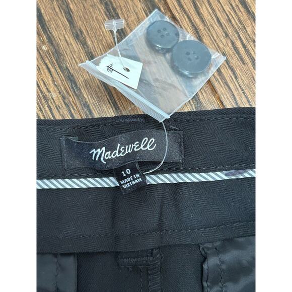 Madewell Women's Black Mid Rise Regular Fit Stretch Wide Leg Dress Pants Size 10 - Picture 4 of 8